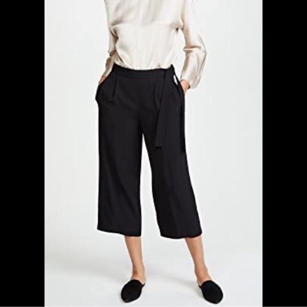 Vince Belted Culotte Black Pants Wide Leg Cropped Pants 8